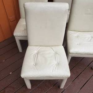 Shenandoah Furniture White Leather Dining Chairs