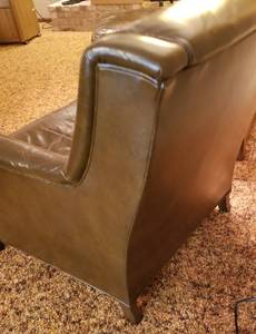 Vintage Henredon Coffee Brown Leather Club Arm Chair