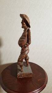 Vintage Spanish Carved Peasant Man Statue