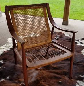 Original MCM Paul Hvidt Teak & Cane Arm Chair