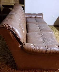 Vintage Chocolate Brown Conover Leather Sofa