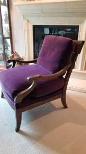 Ferguson Copeland Purple Velvet Arm Chair