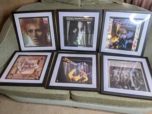 6 Framed Albums Including Cher, Queen, Prince, Allman Brothers, Steve Miller and David Bowie