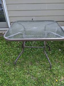 Outdoor Square Table with Glass Top