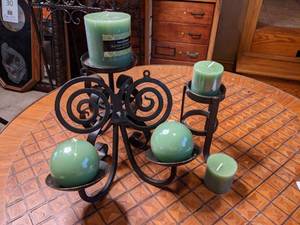 Candles and Heavy Cast Iron Candle Holders