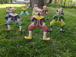 Metal Clown Croquet Markers