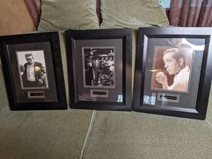 Lot of Framed Pics of Humphrey Bogart, Frank Sinatra and James Dean