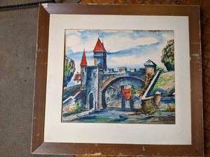 Framed Artwork - Hand Painted in Watercolors and Ink