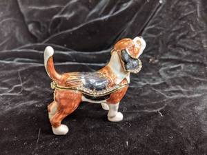 Jewel Encrusted Beagle Trinket Box NEW