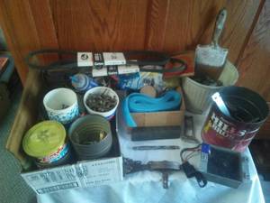 Live trap, belts, honing stone & more.