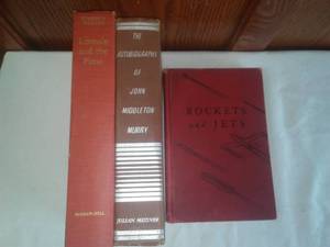 3 First Edit. Books - Lincoln and the Press, Rockets & Jets, The autobiography of John Middleton Murry, Lilly and Voltaire