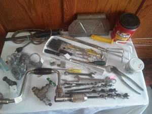 Assorted hand tools.
