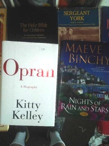 Books - variety.  Oprah,  Mary Higgins Clark and more.