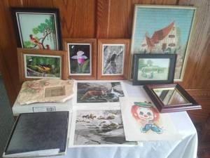 Photographs, Art, Frames, Mirror.