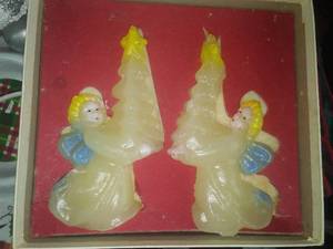 Christmas Galore, vintage bulbs & candles in box.