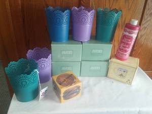 Avon (4) metal baskets (5) & more.