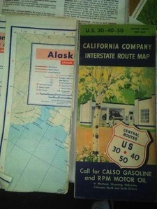 Maps, brochures, Alaska, Fm, Delhi postcards.