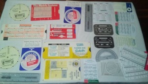 Conversion charts, calendars, drafting, Vintage.
