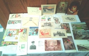 Vintage Greeting cards, Postcards & envelopes.
