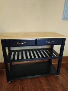 Kitchen Butcher Block Center island or  Serving Cart