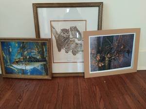 Three Wildlife Pieces of Art
