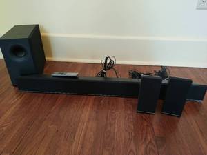 Vizio Soundbar with Three Surround Sound Speakers