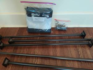 Five Curtain Rods with Two Curtains