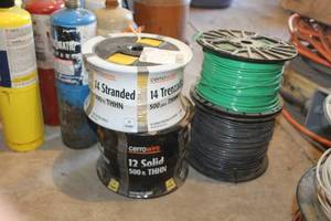 lot 819 image: Lot of (4) Spools of Electrical Wire (new x2, partial x2)