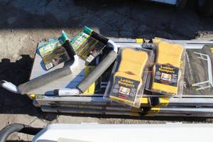 lot 748 image: Lot of (4) Ladder Accessories  - Crawford Extension Ladder Bumpers (x2 new), Crawford Super Hook Ladder Hooks (x2)