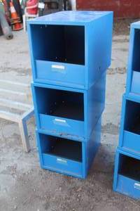 lot 841 image: Lot of (3) Metal Stackable Storage Bins