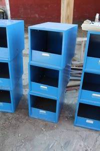 lot 842 image: Lot of (3) Metal Stackable Storage Bins