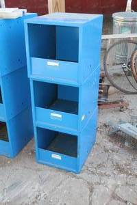 lot 843 image: Lot of (3) Metal Stackable Storage Bins