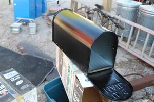 lot 849 image: Lot of (2) Galvanized Steel U.S. Mail Boxes Black Large (in original boxes)
