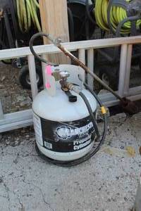 lot 856 image: Propane Torch Tank  with Torch Head, Valve and Hose