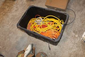 lot 894 image: Lot of Extension Cords (in plastic tote)