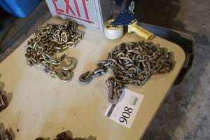 lot 908 image: Lot of (2) Chain with Hook Ends