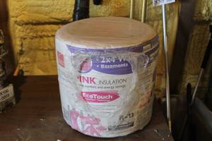 lot 956 image: Roll of 2x4 Wall Basement Insulation R-13 Faced Fiberglass