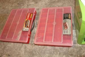 lot 975 image: Lot of (2) Plastic Parts Organizer Suitcase 18-Compartment 14-14Lx11Wx2H
