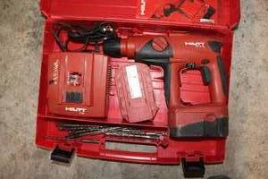 lot 991 image: Hilti Hammerdrill Cordless Drill TE 2-A  with Batteries, Charger and Case