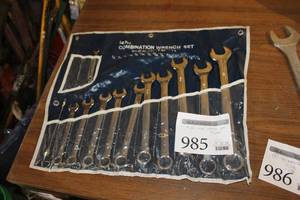 lot 985 image: Combination Wrench Set 14-piece ASE  with Case