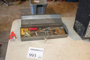 lot 993 image: Craftsman Metal Tool Box 20Lx6Wx4H  with Misc. Hand Tools