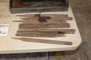 lot 1003 image: Craftsman Metal Tool Box 20Lx6Wx4H  with Metal Files