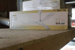 lot 1090 image: Turn of the Century Industrial 52 Ceiling Fan 355-1792 (new in box)  with Remote Control