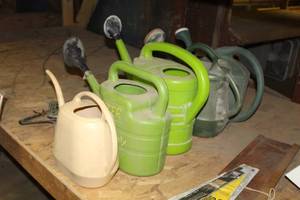 lot 1170 image: Lot of (5) Plastic Watering Cans