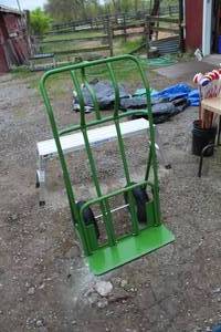 lot 1121 image: Tractor Supply Farm Dolly 2-Wheel Green 26Wx22Dx52H 800 lbs