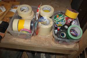 lot 1187 image: Lot of Tape  with Duck Tape, Masking Tape, Electrical, Misc. Tape