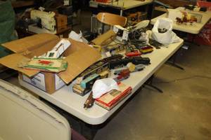 lot 1887 image: Train Set  with Train Cars, Track, Controllers, Accessories