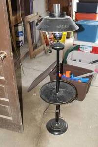 lot 1891 image: Vintage Lamp 55H  with End Table Attached