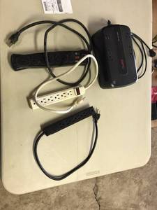 lot 1901 image: APC BackUPS 350 Battery BackupSurge Protection  with Power Strips (x3)