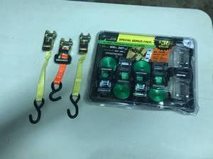 lot 1916 image: Lot of (4) 14 Standard Ratchet Tie Downs  - 3 Tie Down Pieces